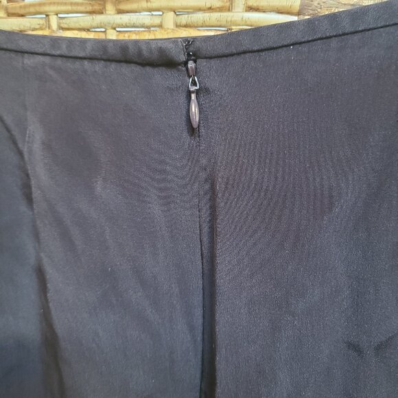 Preston & York Silk Skirt Pencil Black Lined Back Zip Sz 10 - Picture 4 of 6